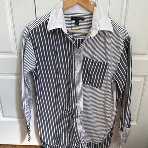 Oversized striped button down